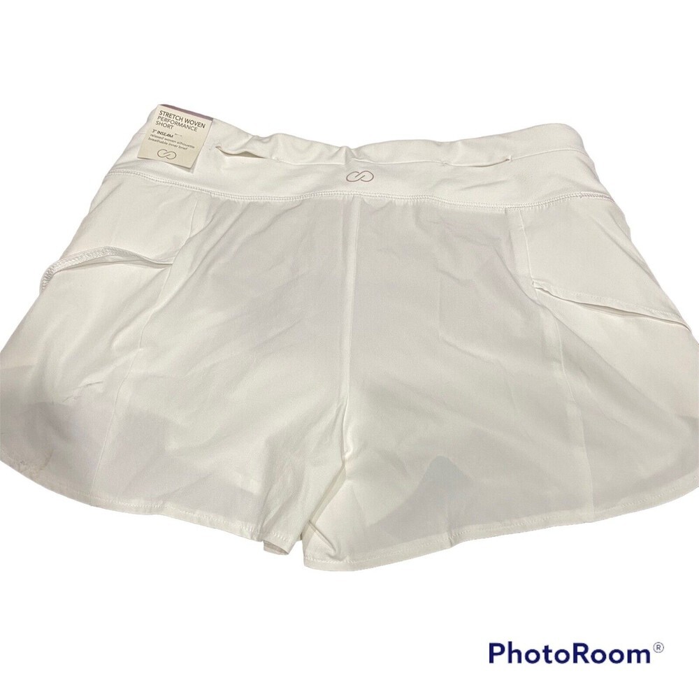NWT CALIA by Carrie Underwood White Swift Performance Shorts 3” Size XL - Picture 2 of 3